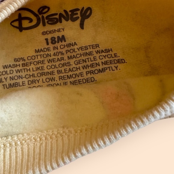 NWOT Disney Baby Pale Yellow All Over Winnie The Pooh Print Crewneck Sweatshirt - Picture 7 of 7